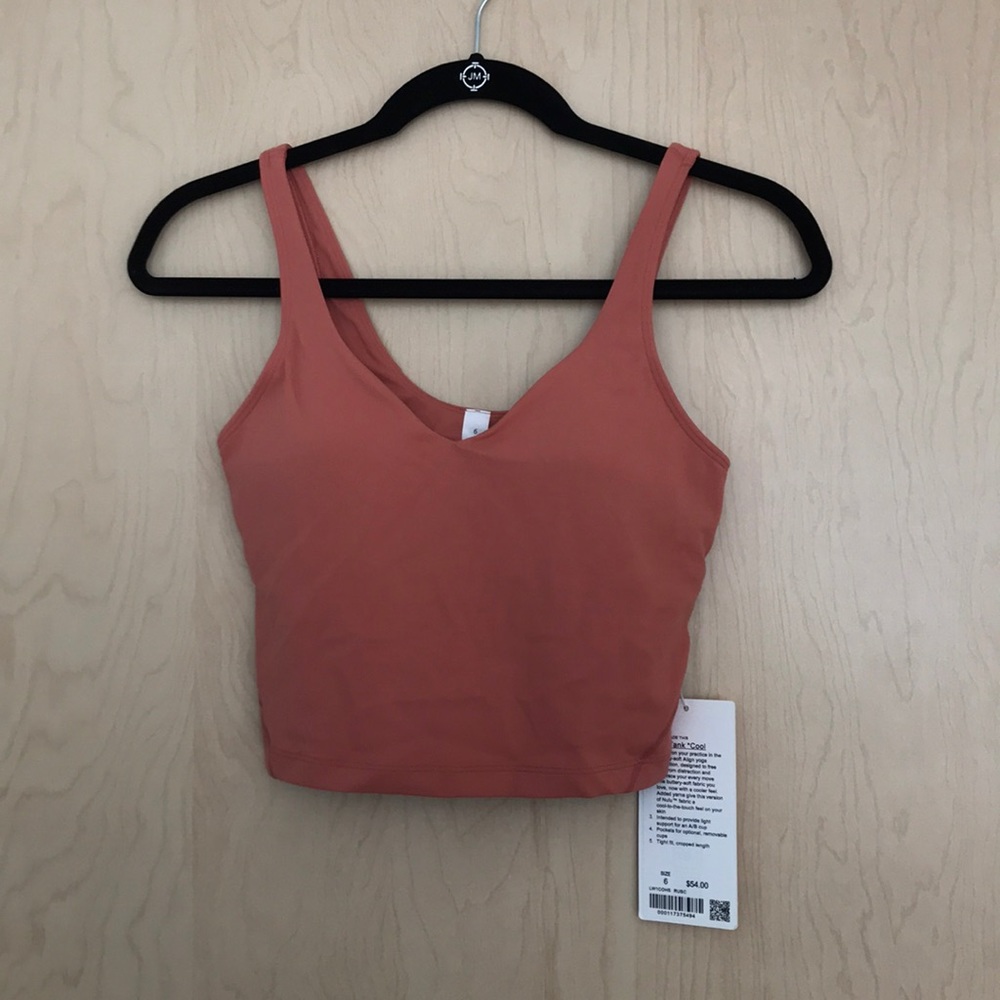 NWT Lululemon Align Arise Tank Coral crop top Nulu - Picture 4 of 8
